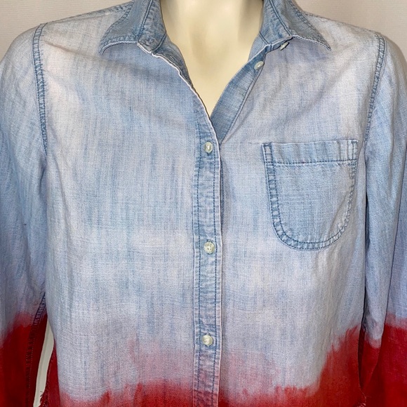 *CUSTOM DYED DENIM CROPPED SHIRT - Picture 3 of 6